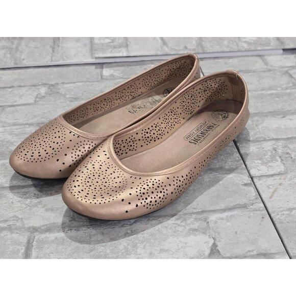 Harborsides Memory Foam Ballet Flats Rose Gold Slip On Shoes Women Sz 8 - Picture 3 of 7